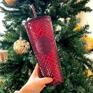 Brand New! Starbucks Cup Christmas Red Jewel Holiday Venti 24oz Cold Cup